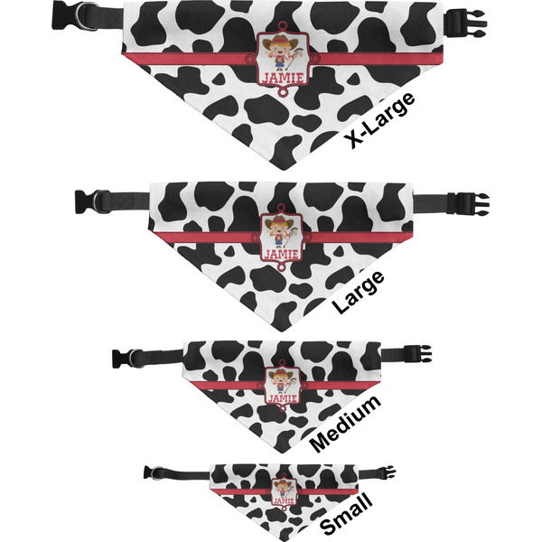 Cowprint Cowgirl Pet Bandana Sizes