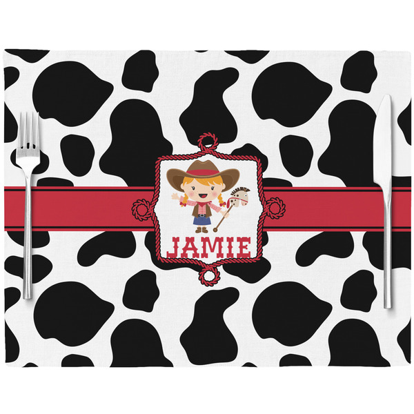 Cowprint Cowgirl Placemat with Props