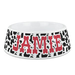 Cowprint Cowgirl Plastic Dog Bowl - Medium (Personalized)