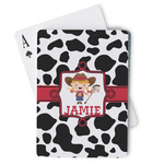 Cowprint Cowgirl Playing Cards (Personalized)