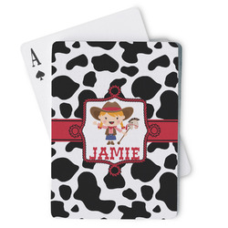 Cowprint Cowgirl Playing Cards (Personalized)
