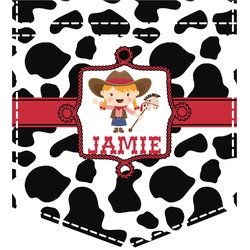 Cowprint Cowgirl Iron On Faux Pocket (Personalized)