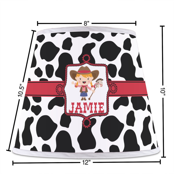 Cowprint Cowgirl Poly Film Empire Lampshade - Dimensions