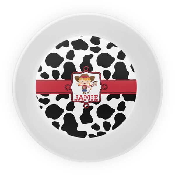 Cowprint Cowgirl Melamine Bowl - Center