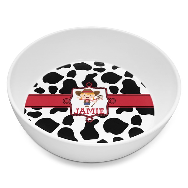 Custom Cowprint Cowgirl Melamine Bowl - 8 oz (Personalized)
