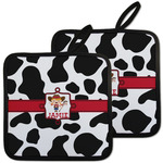 Cowprint Cowgirl Pot Holders - Set of 2 w/ Name or Text