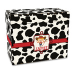 Cowprint Cowgirl Wood Recipe Box - Full Color Print (Personalized)