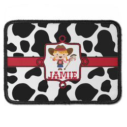 Cowprint Cowgirl Iron On Rectangle Patch w/ Name or Text