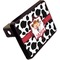 Cowprint Cowgirl Rectangular Car Hitch Cover w/ FRP Insert (Angle View)