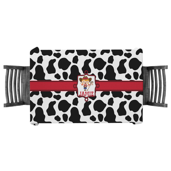 Custom Cowprint Cowgirl Tablecloth - 58"x58" (Personalized)