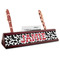 Cowprint Cowgirl Red Mahogany Nameplates with Business Card Holder - Angle