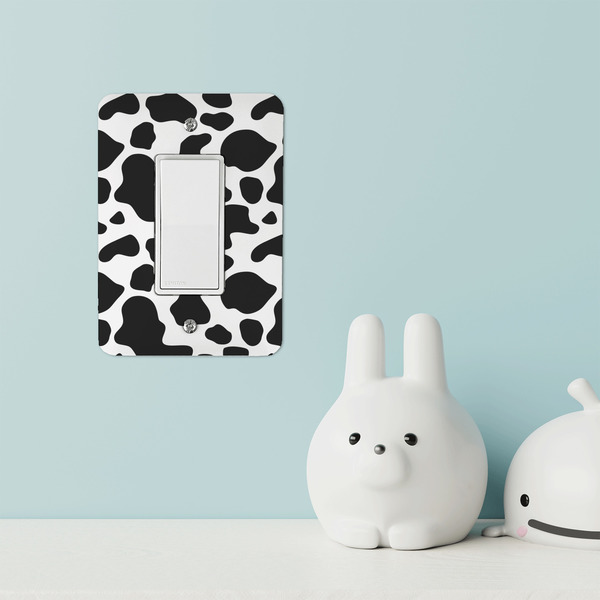 Cowprint Cowgirl Rocker Light Switch Covers - Single - IN CONTEXT
