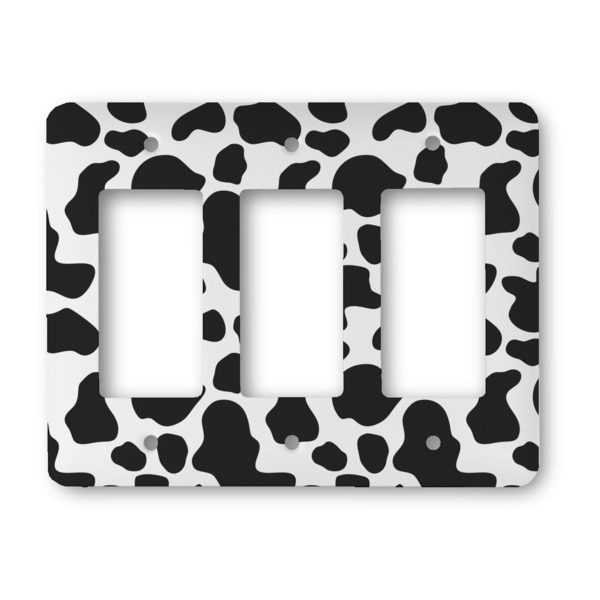 Custom Cowprint Cowgirl Rocker Style Light Switch Cover - Three Switch