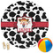 Cowprint Cowgirl Round Beach Towel (Personalized)