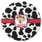 Cowprint Cowgirl Round Rubber Backed Coaster (Personalized)