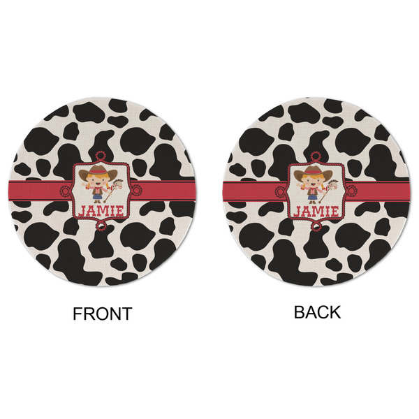 Cowprint Cowgirl Round Linen Placemats - APPROVAL (double sided)