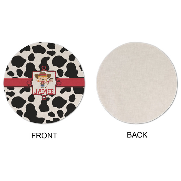 Cowprint Cowgirl Round Linen Placemats - APPROVAL (single sided)