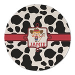 Cowprint Cowgirl Round Linen Placemat (Personalized)