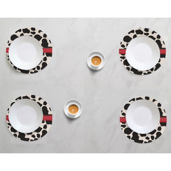 Cowprint Cowgirl Round Linen Placemats - LIFESTYLE (set of 4)