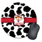 Cowprint Cowgirl Round Mouse Pad