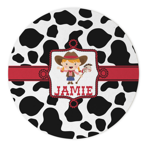 Cowprint Cowgirl Round Paper Coaster - Approval