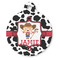 Cowprint Cowgirl Round Pet ID Tag - Large - Front