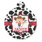 Cowprint Cowgirl Round Pet ID Tag (Personalized)