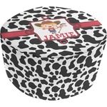 Cowprint Cowgirl Round Pouf Ottoman (Personalized)