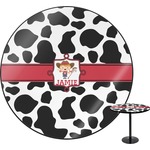 Cowprint Cowgirl Round Table - 30" (Personalized)