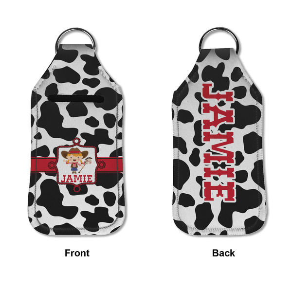 Cowprint Cowgirl Sanitizer Holder Keychain - Large APPROVAL (Flat)