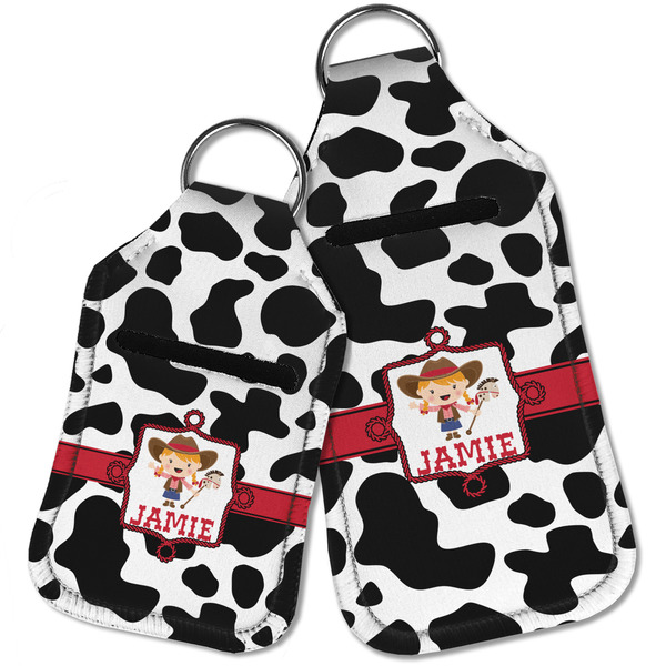 Cowprint Cowgirl Sanitizer Holder Keychain - Parent Main