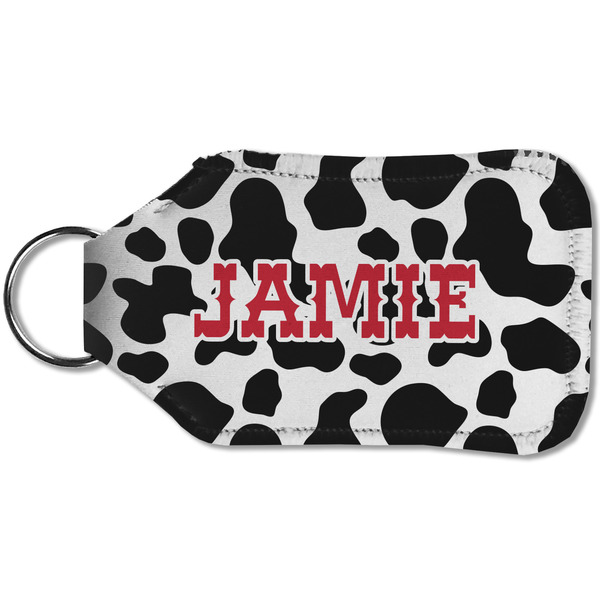 Cowprint Cowgirl Sanitizer Holder Keychain - Small (Back)