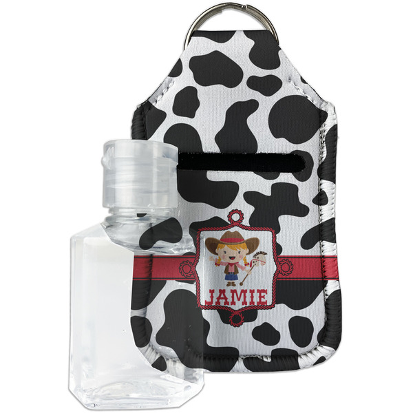 Custom Cowprint Cowgirl Hand Sanitizer & Keychain Holder (Personalized)