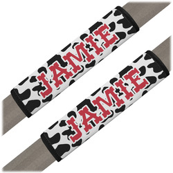 Cowprint Cowgirl Seat Belt Covers (Set of 2) (Personalized)