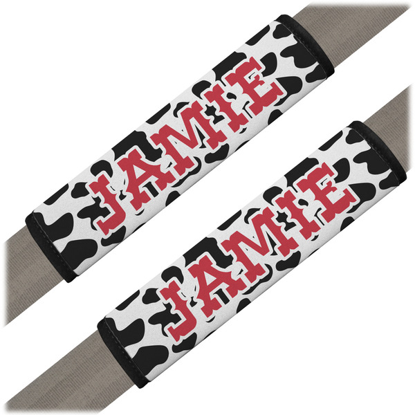 Custom Cowprint Cowgirl Seat Belt Covers (Set of 2) (Personalized)