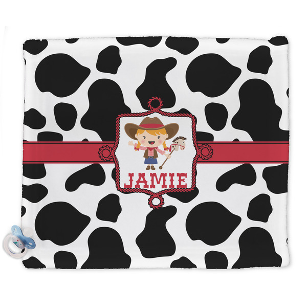 Custom Cowprint Cowgirl Security Blanket (Personalized)
