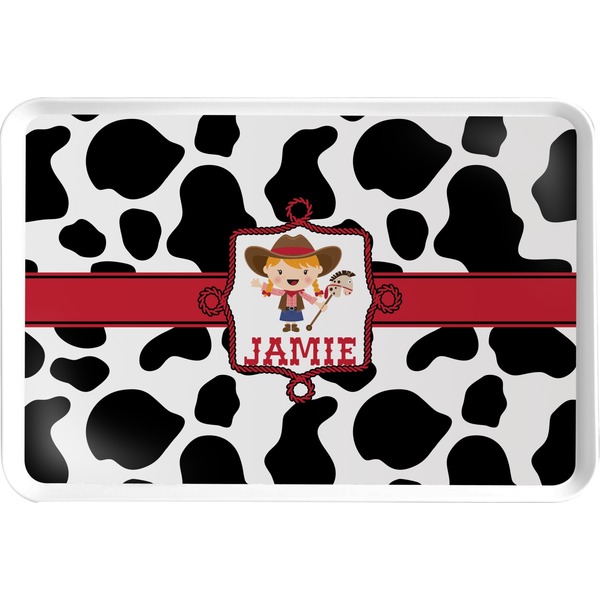 Custom Cowprint Cowgirl Serving Tray (Personalized)