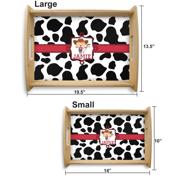 Cowprint Cowgirl Serving Tray Wood Sizes