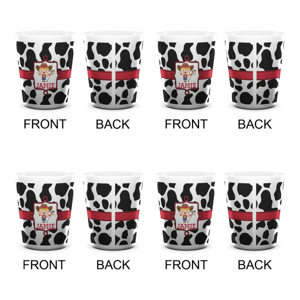 Cowprint Cowgirl Shot Glass - White - Set of 4 - APPROVAL