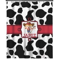 Cowprint Cowgirl Extra Long Shower Curtain - 70"x84" (Personalized)