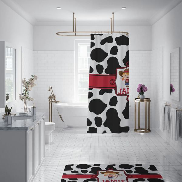 Cowprint Cowgirl Shower Curtain - Custom Size