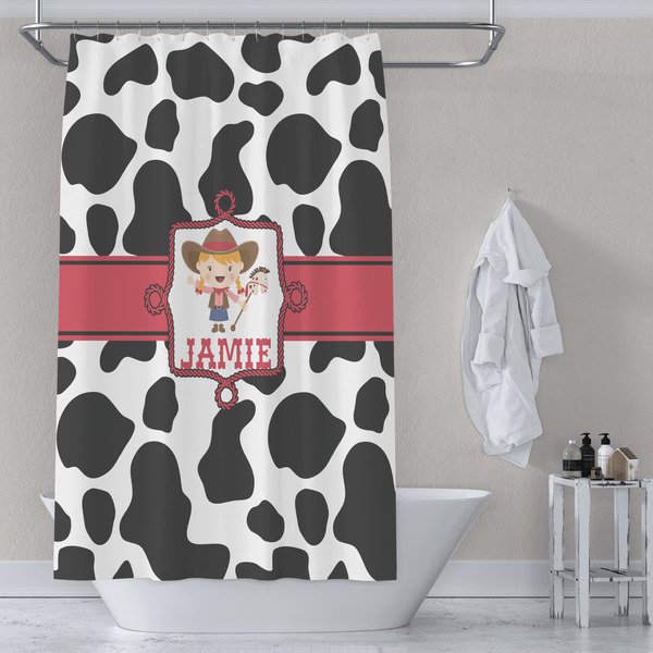 Cowprint Cowgirl Shower Curtain Lifestyle
