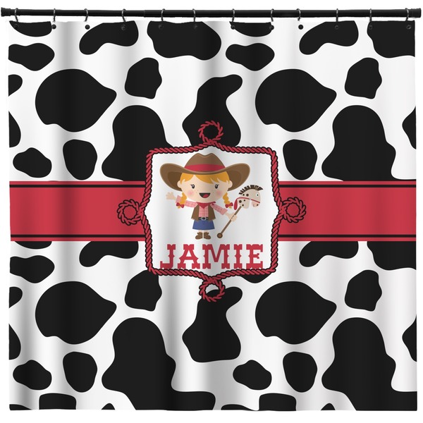 Custom Cowprint Cowgirl Shower Curtain - Custom Size (Personalized)