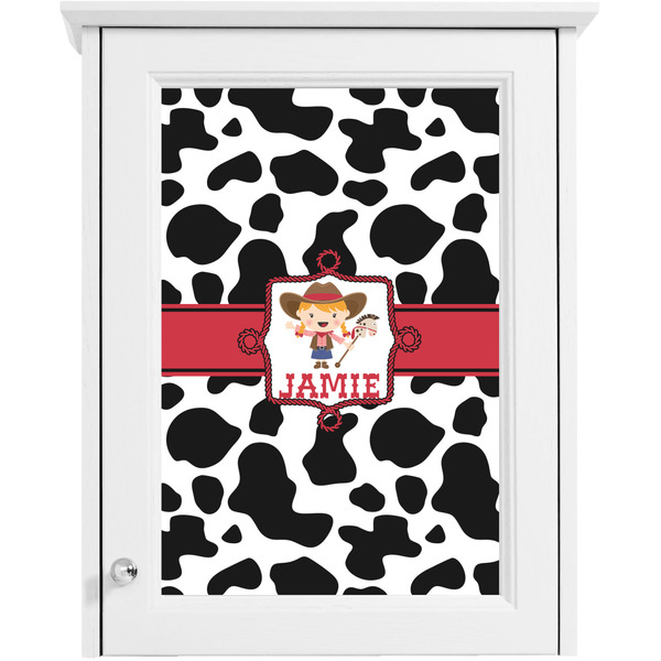 Cowprint Cowgirl Single White Cabinet Decal