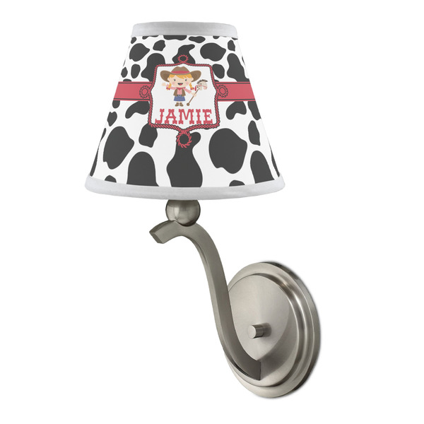Cowprint Cowgirl Small Chandelier Lamp - LIFESTYLE (on wall lamp)