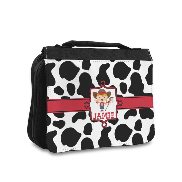Custom Cowprint Cowgirl Toiletry Bag - Small (Personalized)