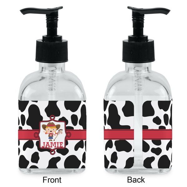 Cowprint Cowgirl Glass Soap/Lotion Dispenser - Approval