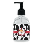 Cowprint Cowgirl Glass Soap & Lotion Bottle - Single Bottle (Personalized)