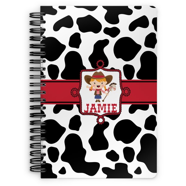 Custom Cowprint Cowgirl Spiral Notebook (Personalized)