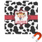 Cowprint Cowgirl Square Car Magnet - 10" (Personalized)
